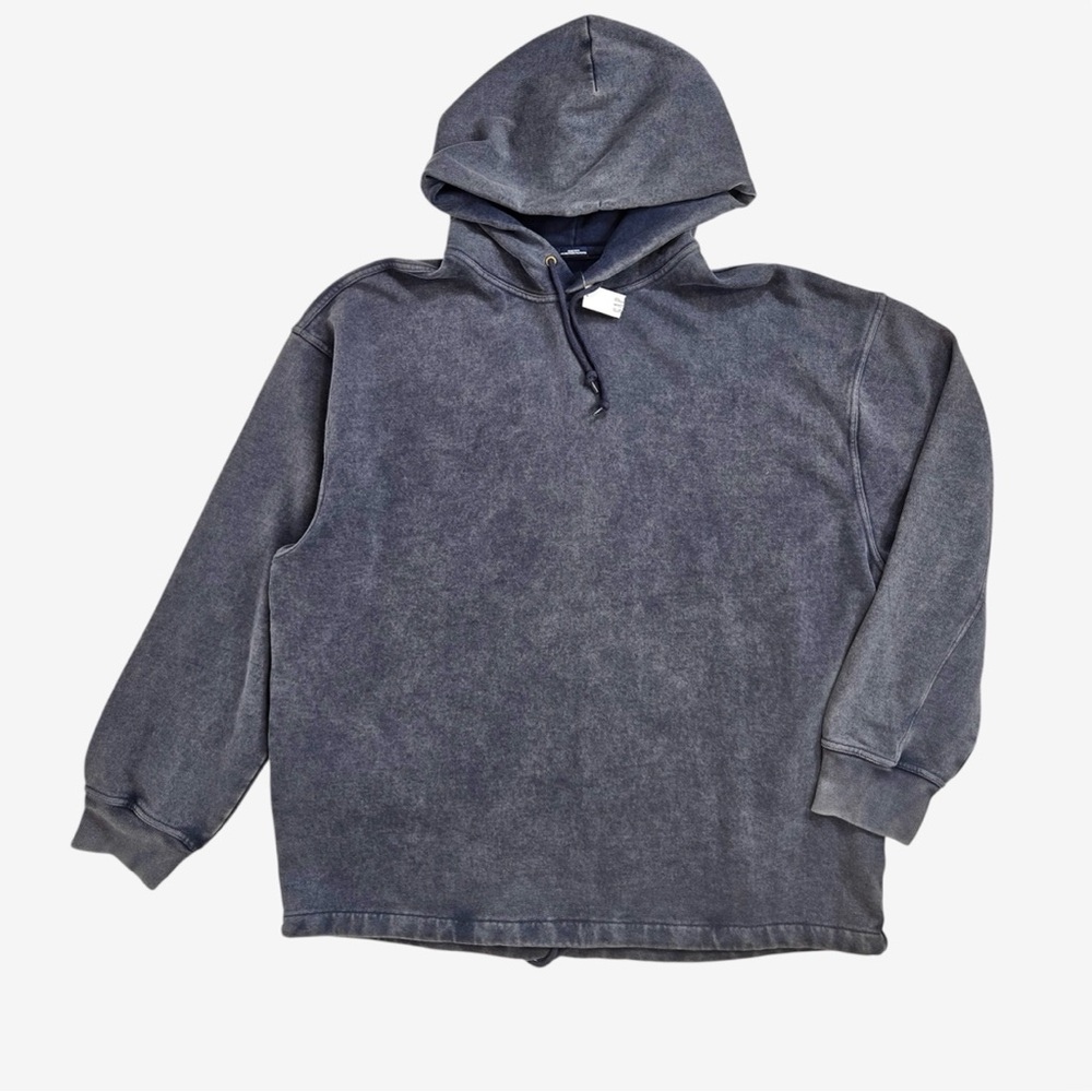 GAP Worldwide Logo Hoodie Acid Wash Navy Sweatshirt Dark Night Mens Size XL Tall - Picture 2 of 11